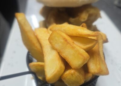 Posh Fish Finger Sandwich with Mushy Peas and Tartare Sauce