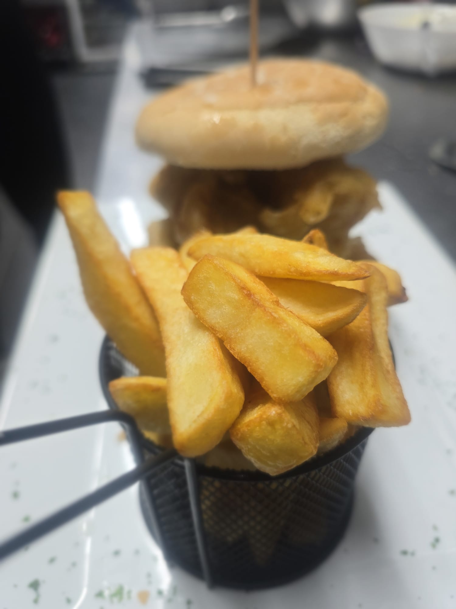 Posh Fish Finger Sandwich with Mushy Peas and Tartare Sauce
